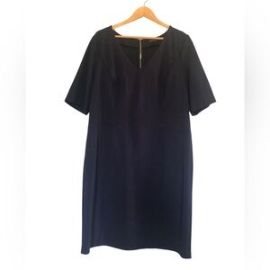 ELOQUII Women’s Fitted Plus Sheath Dress 20 Half Sleeve Stretch Career Blue NWT